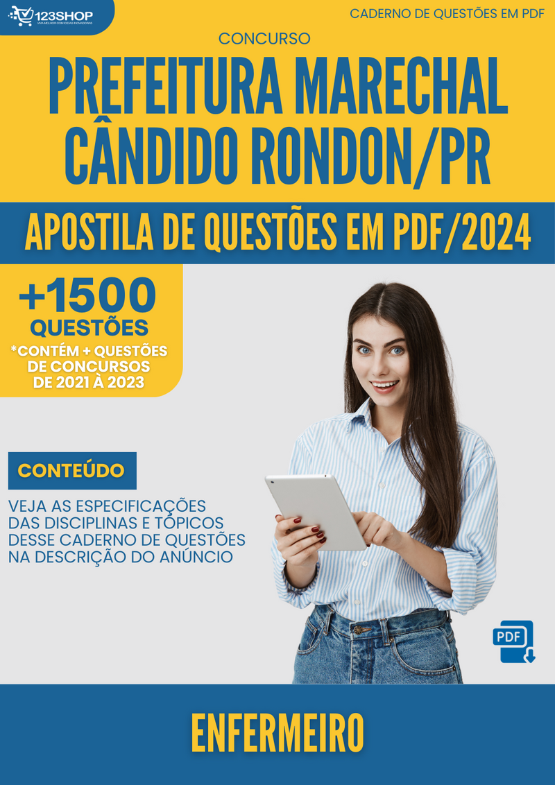 Apostila de Questões  Marechal Cândido Rondon PR 2024 Enfermeiro - Mais de 1.500 Questões | loja123shop