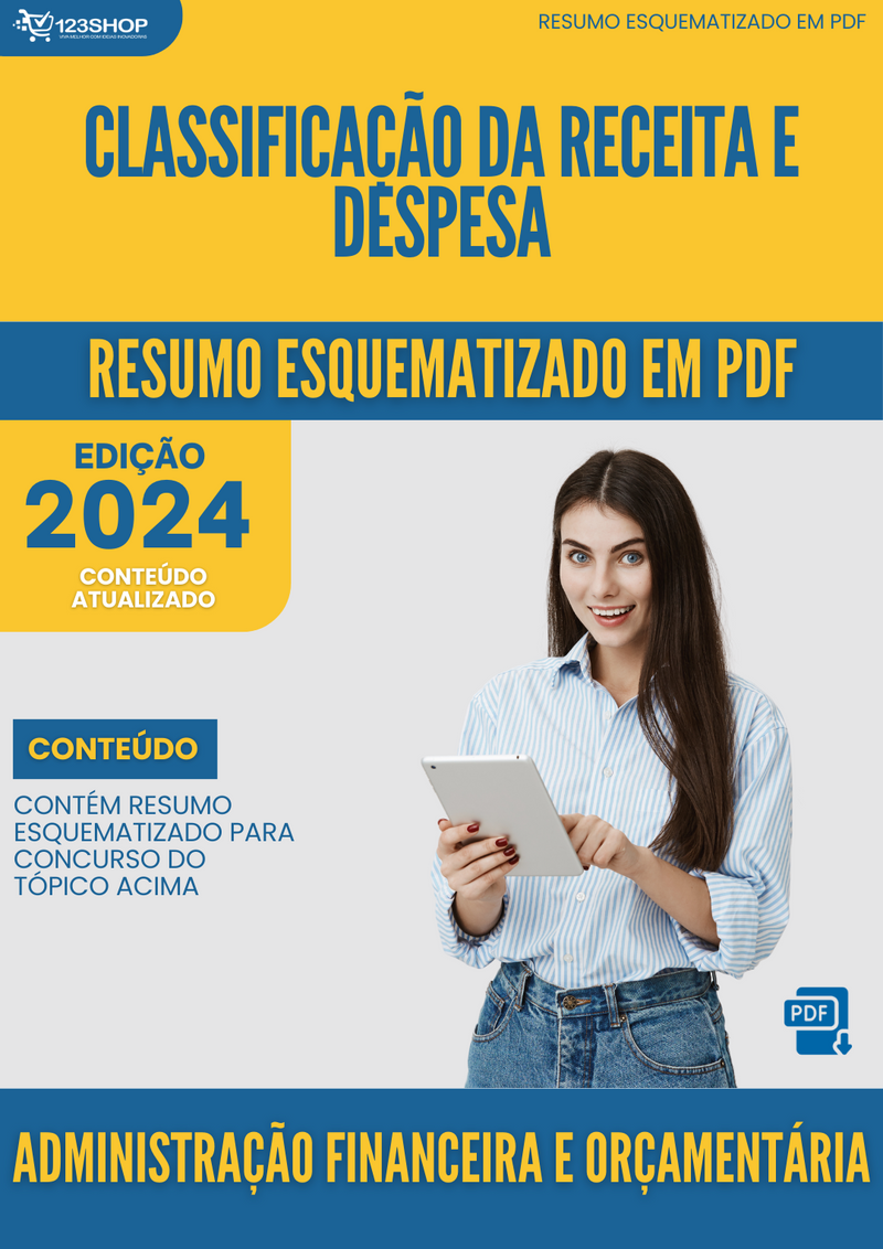 Resumo Esquematizado de Administração Financeira E Orçamentária Sobre Classificação Da Receita E Despesa para Concursos | loja123shop