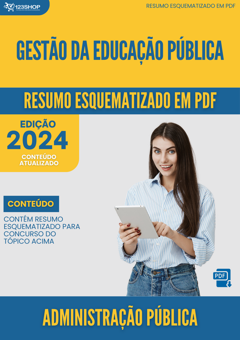 Resumo Esquematizado de Administração Pública Sobre Gestão Da Educação Pública para Concursos | loja123shop