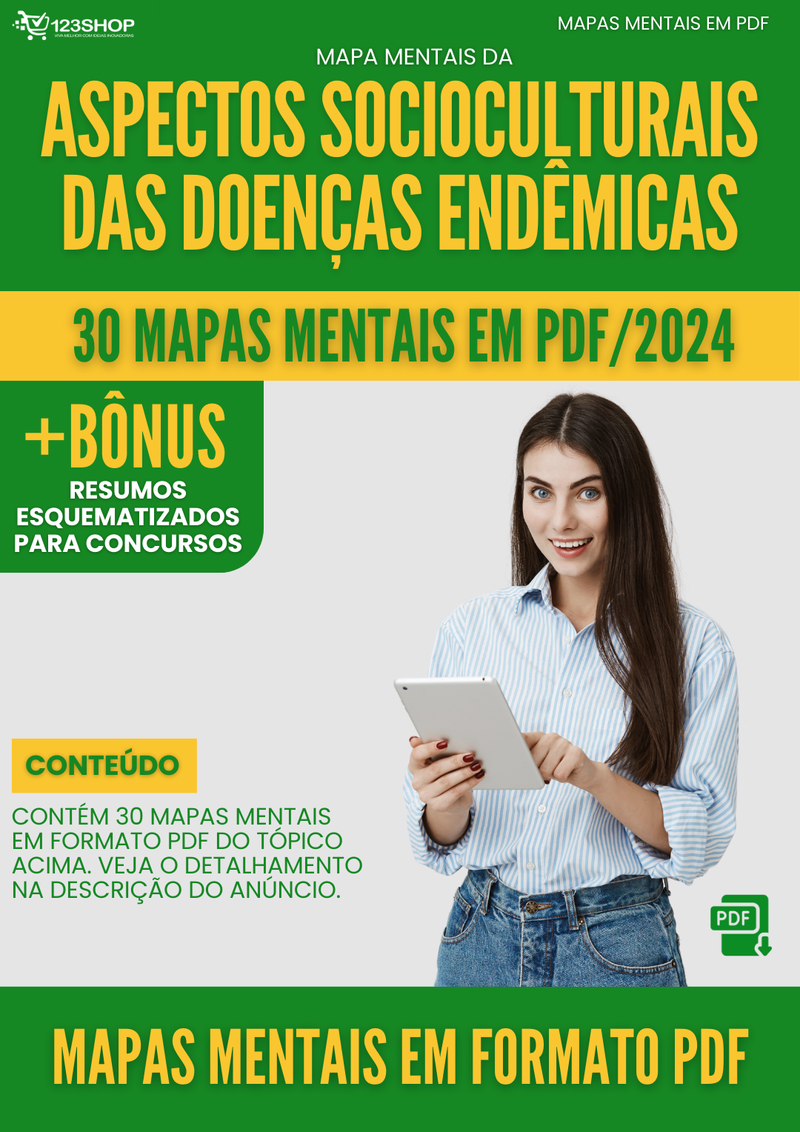 Mapas Mentais de Aspectos Socioculturais Das Doenças Endêmicas | loja123shop