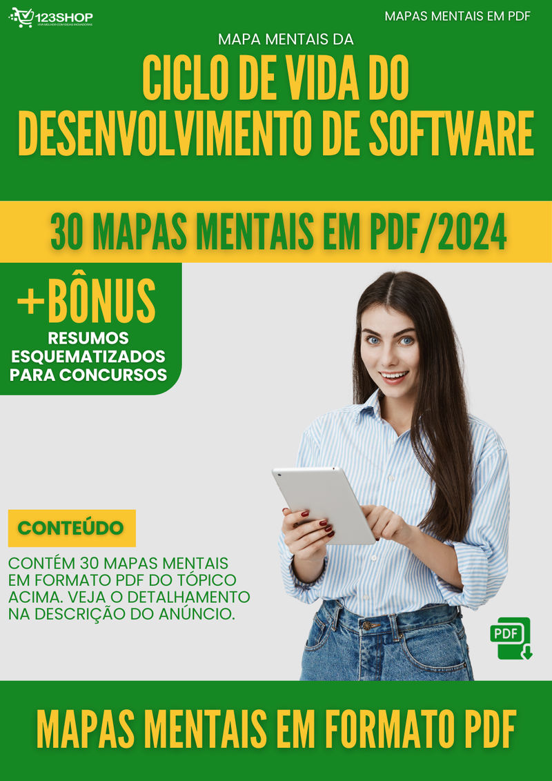 Mapas Mentais de Ciclo De Vida Do Desenvolvimento De Software | loja123shop