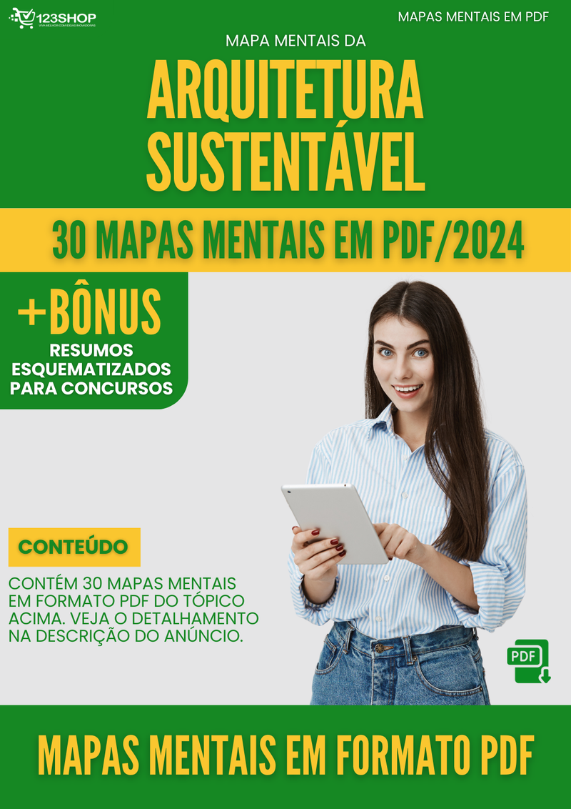 Mapas Mentais de Arquitetura Sustentável | loja123shop