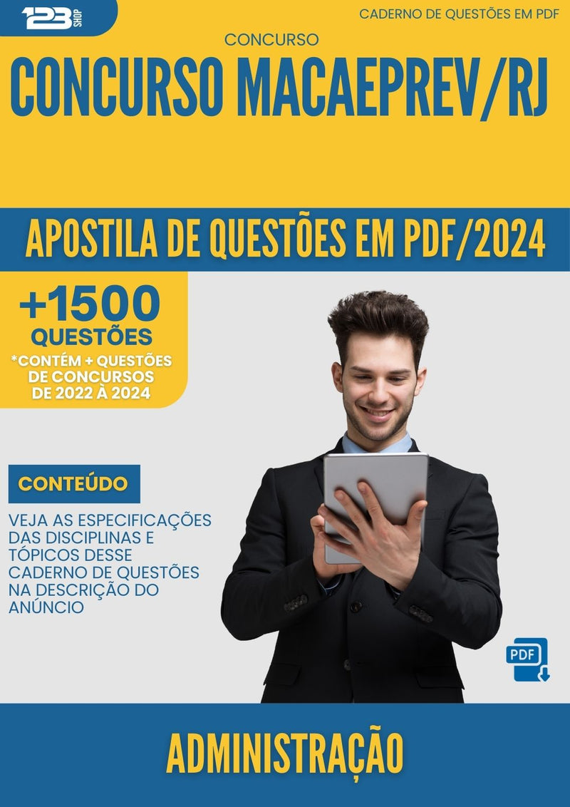 Apostila de Questões para Concurso Administração Concurso MacaePREV RJ 2024 - Mais de 1.500 Questões