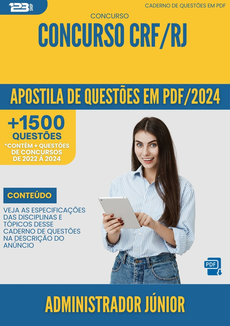 Apostila de Questões para Concurso Administrador Júnior Concurso CRF RJ 2024 - Mais de 1.500 Questões