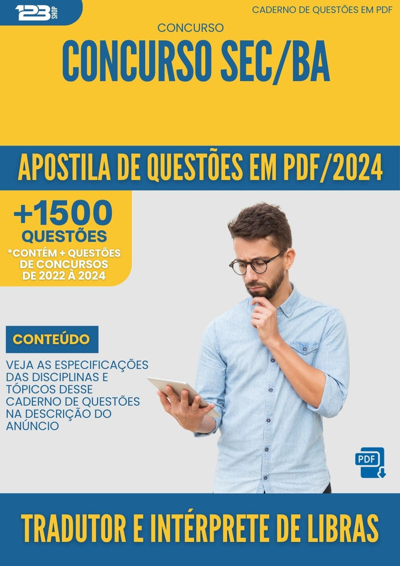 Apostila de Questões para Concurso Tradutor E Interprete De Libras Sec Ba 2024 - Mais de 1.500 Questões