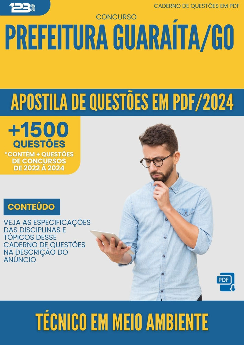 Apostila de Questões para Concurso Tecnico Em Meio Ambiente da Prefeitura Guaraita Go 2024 - Mais de 1.500 Questões