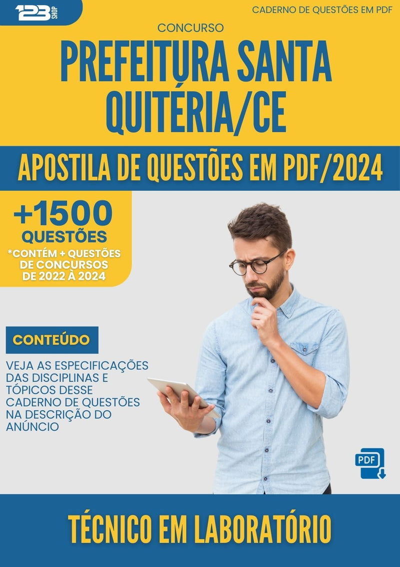 Apostila de Questões para Concurso Tecnico Em Laboratorio da Prefeitura Santa Quiteria Ce 2024 - Mais de 1.500 Questões