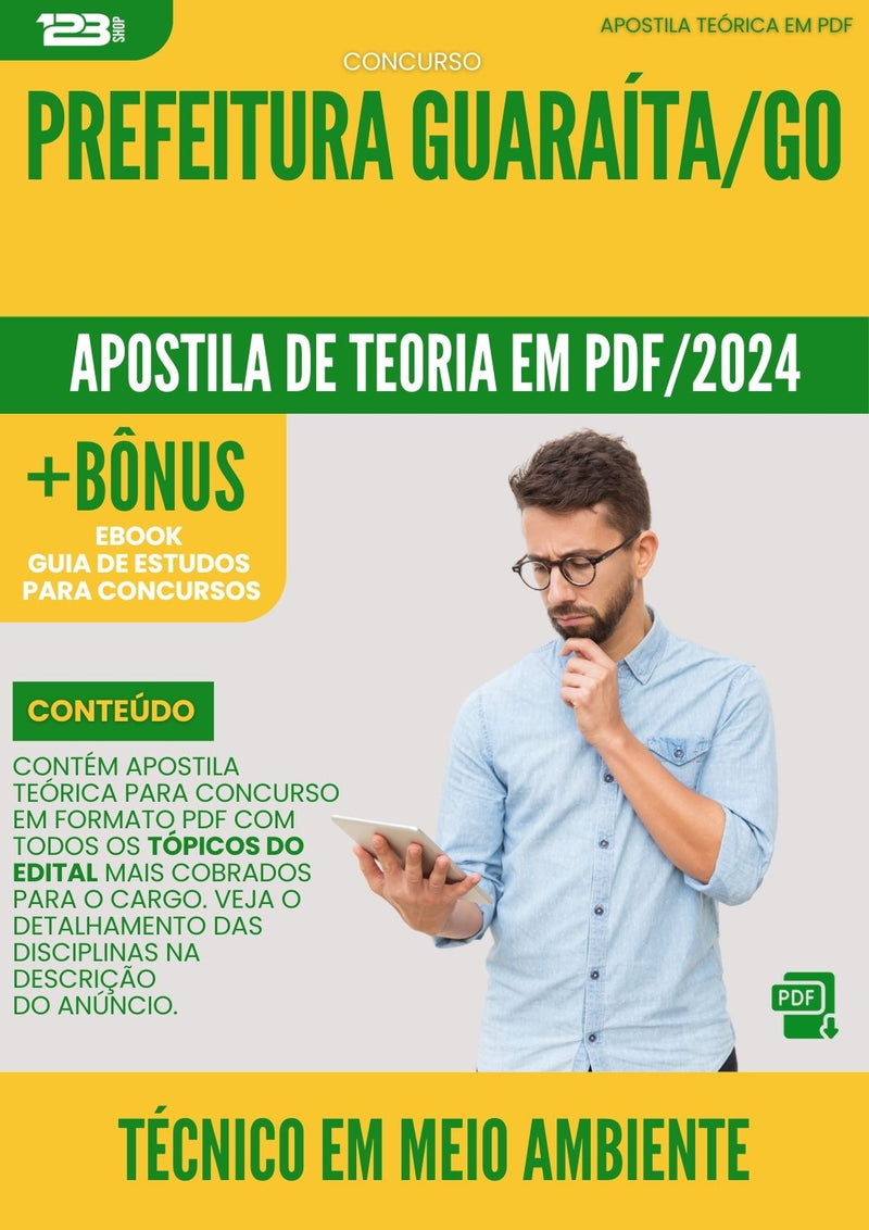 Apostila Teórica para Concurso Tecnico Em Meio Ambiente da Prefeitura Guaraita Go 2024 - Conteúdo de Acordo com Edital