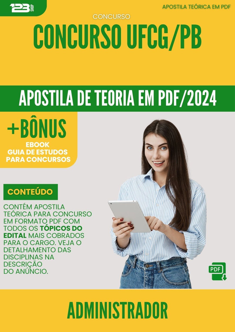 Apostila Teórica para Concurso Administrador Ufcg Pb 2024 - Conteúdo de Acordo com Edital