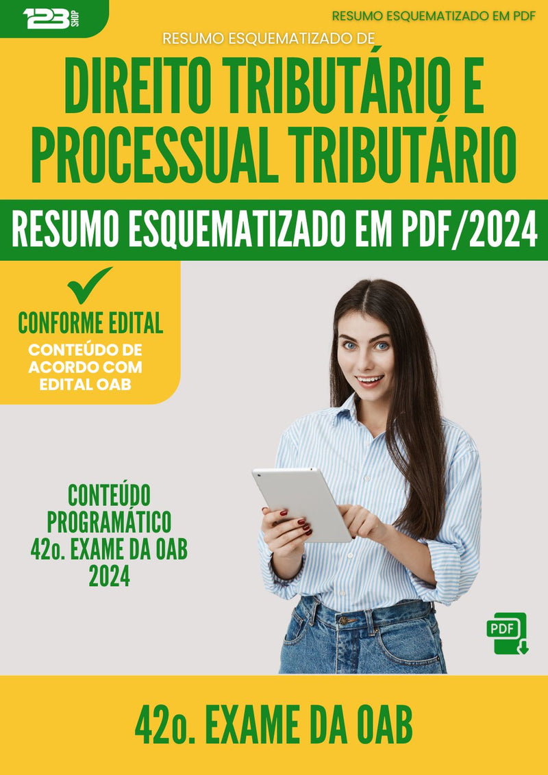 Resumo Esquematizado de Direito Tributário e Processual Tributário para 42o. Exame da OAB - De Acordo com Edital OAB 2024