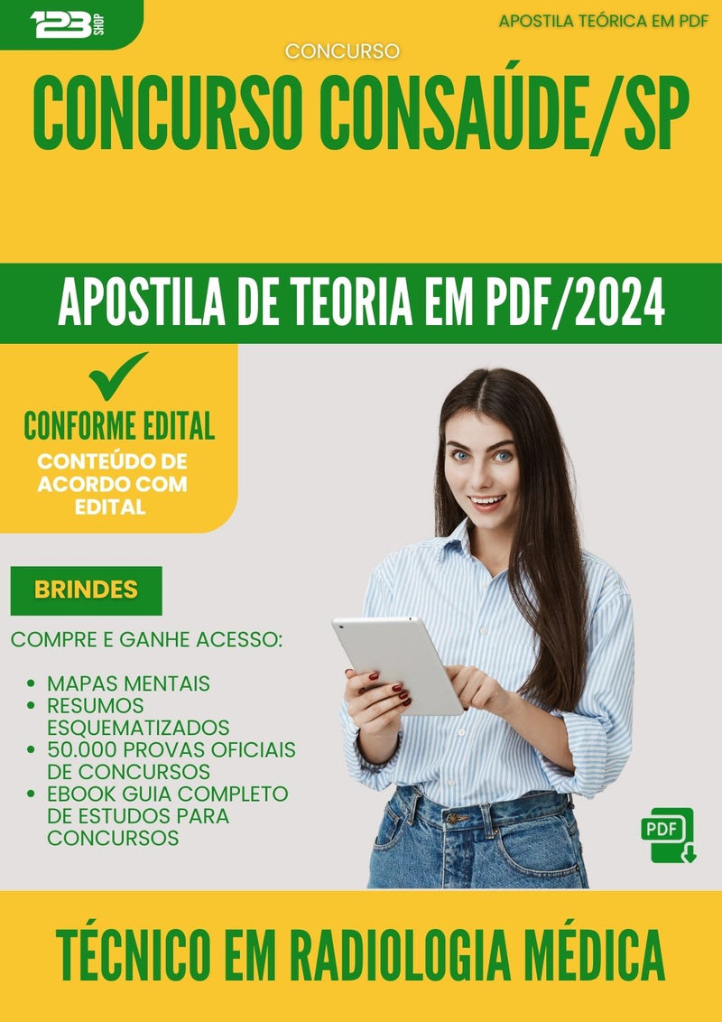 Apostila Teórica para Concurso Tecnico Em Radiologia Medica Consaude Sp 2024 - Conteúdo de Acordo com Edital