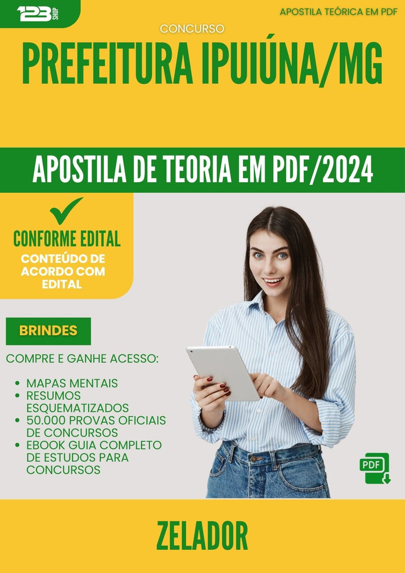 Apostila Teórica para Concurso Zelador da Prefeitura Ipuiuna Mg 2024 - Conteúdo de Acordo com Edital