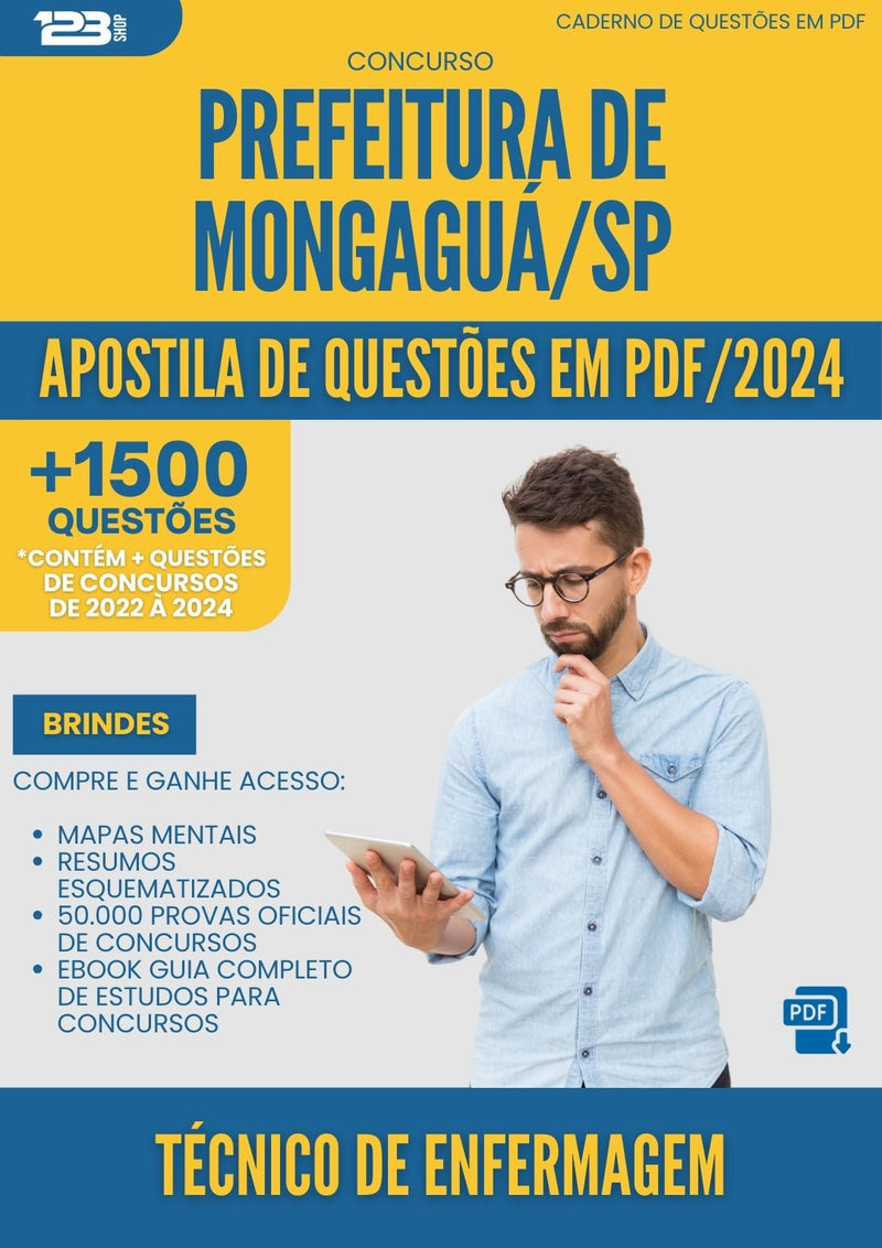 Apostila de Questões para Concurso Tecnico De Enfermagem Emus da Prefeitura Mongagua Sp 2024 - Mais de 1.500 Questões