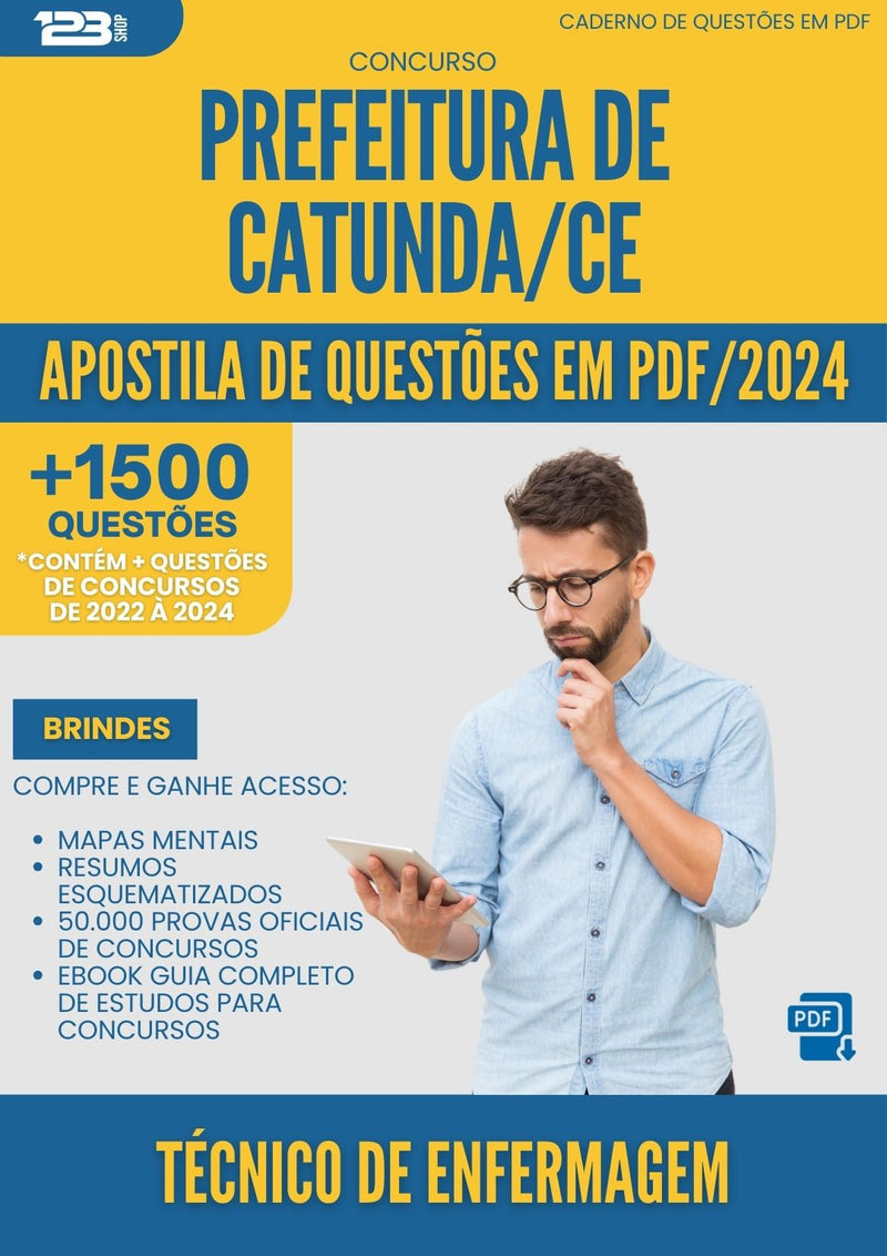 Apostila de Questões para Concurso Tecnico De Enfermagem da Prefeitura Catunda Ce 2024 - Mais de 1.500 Questões