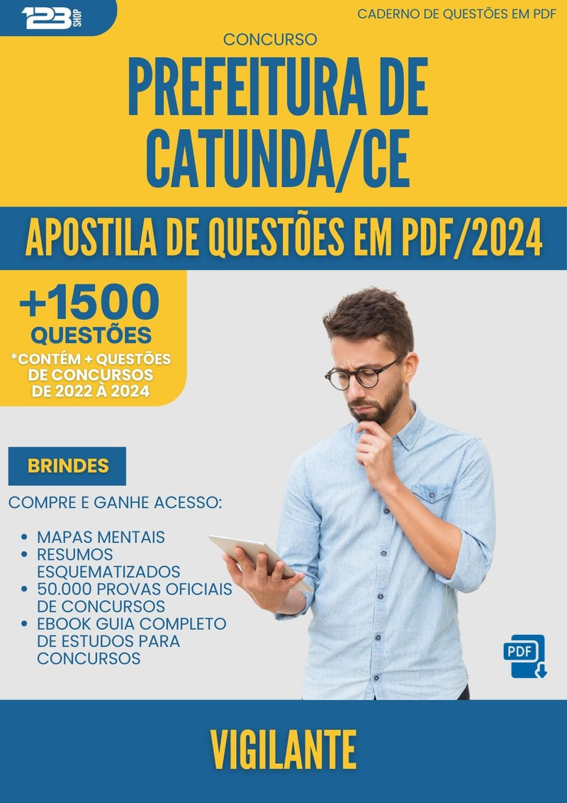 Apostila de Questões para Concurso Vigilante da Prefeitura Catunda Ce 2024 - Mais de 1.500 Questões