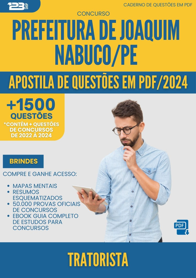 Apostila de Questões para Concurso Tratorista da Prefeitura Joaquim Nabuco Pe 2024 - Mais de 1.500 Questões