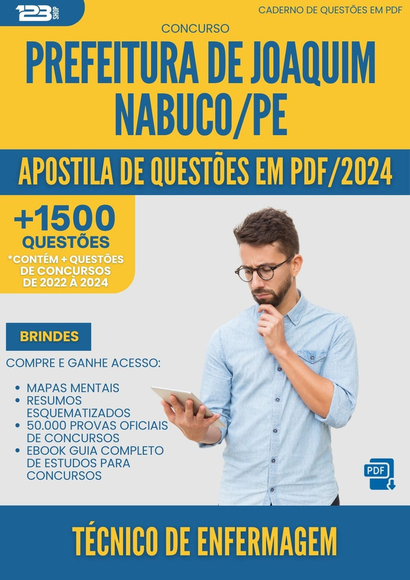 Apostila de Questões para Concurso Tecnico De Enfermagem da Prefeitura Joaquim Nabuco Pe 2024 - Mais de 1.500 Questões