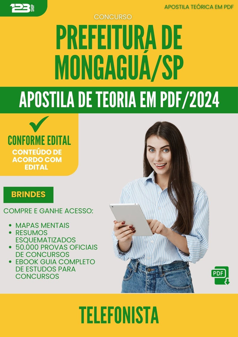 Apostila Teórica para Concurso Telefonista Emus da Prefeitura Mongagua Sp 2024 - Conteúdo de Acordo com Edital