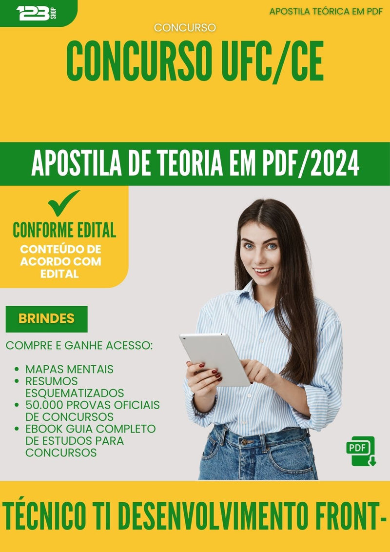 Apostila Teórica para Concurso Tecnico Ti Desenvolvimento Front End Ufc Ce 2024 - Conteúdo de Acordo com Edital