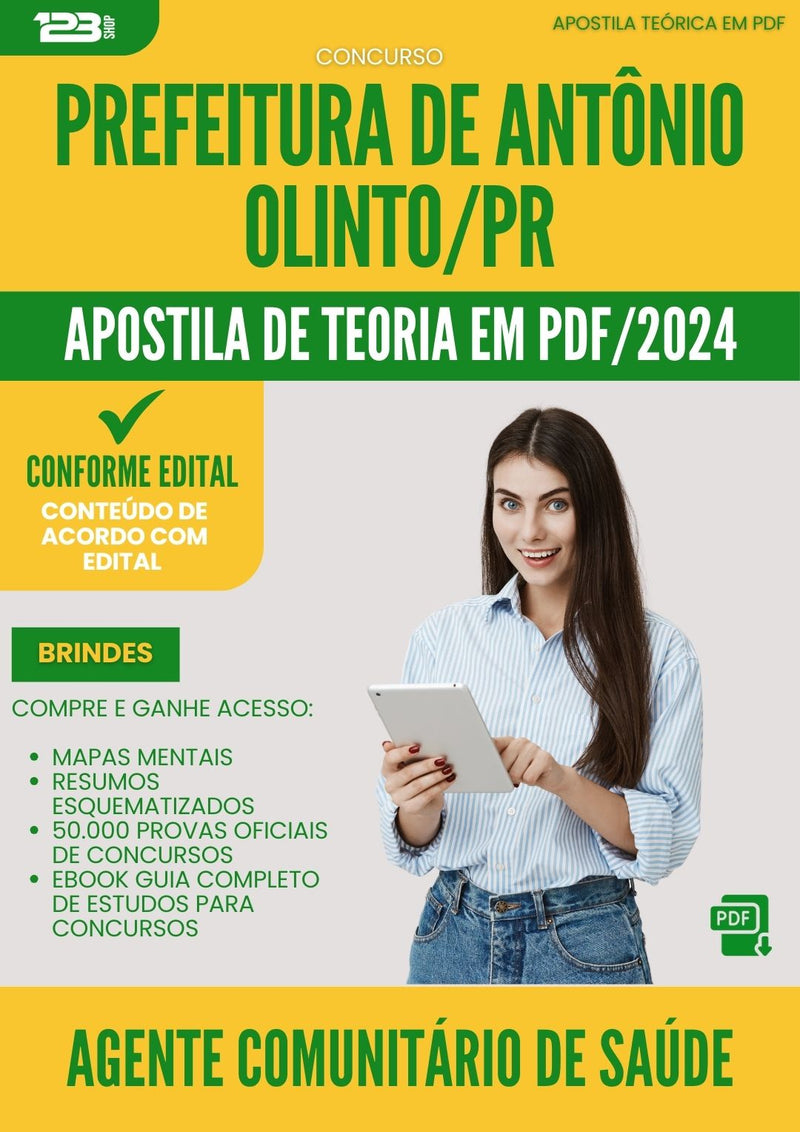 Apostila Teórica para Concurso Agente Comunitario De Saude da Prefeitura Antonio Olinto Pr 2024 - Conteúdo de Acordo com Edital