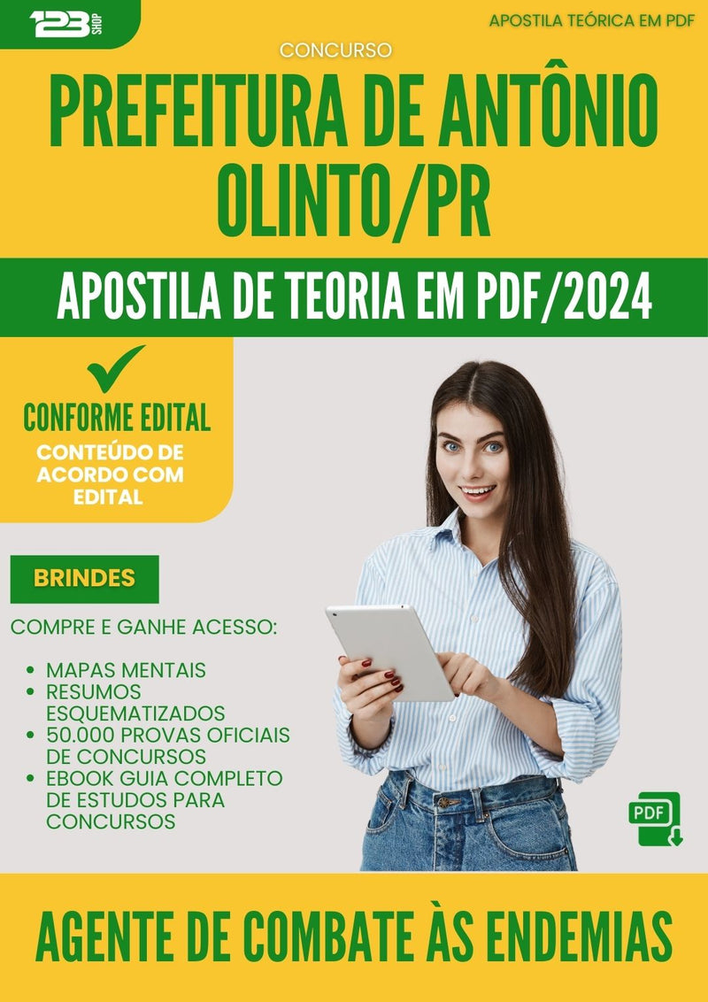 Apostila Teórica para Concurso Agente De Combate As Endemias da Prefeitura Antonio Olinto Pr 2024 - Conteúdo de Acordo com Edital