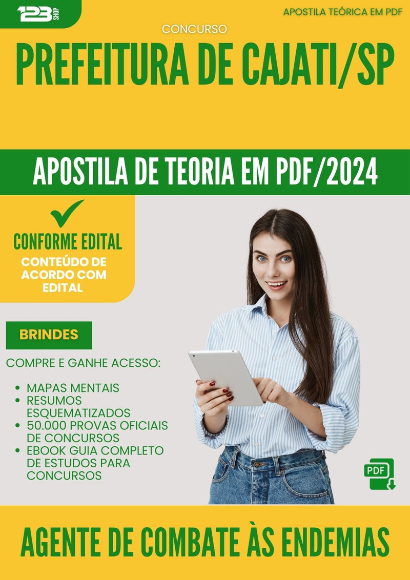 Apostila Teórica para Concurso Agente De Combate As Endemias da Prefeitura Cajati Sp 2024 - Conteúdo de Acordo com Edital