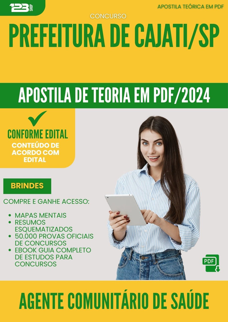 Apostila Teórica para Concurso Agente Comunitario De Saude da Prefeitura Cajati Sp 2024 - Conteúdo de Acordo com Edital