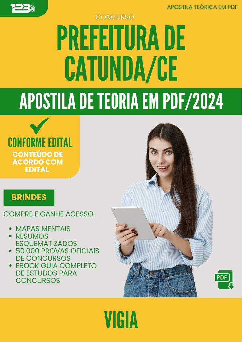 Apostila Teórica para Concurso Vigia da Prefeitura Catunda Ce 2024 - Conteúdo de Acordo com Edital