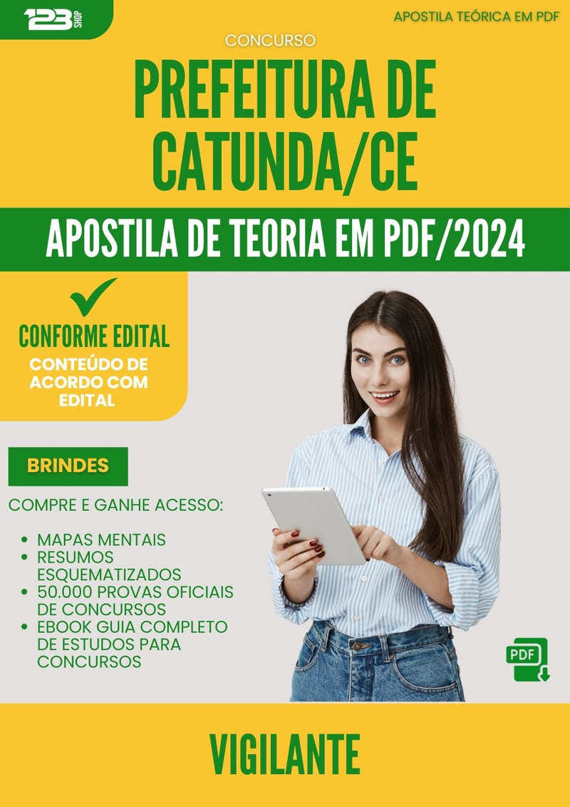 Apostila Teórica para Concurso Vigilante da Prefeitura Catunda Ce 2024 - Conteúdo de Acordo com Edital