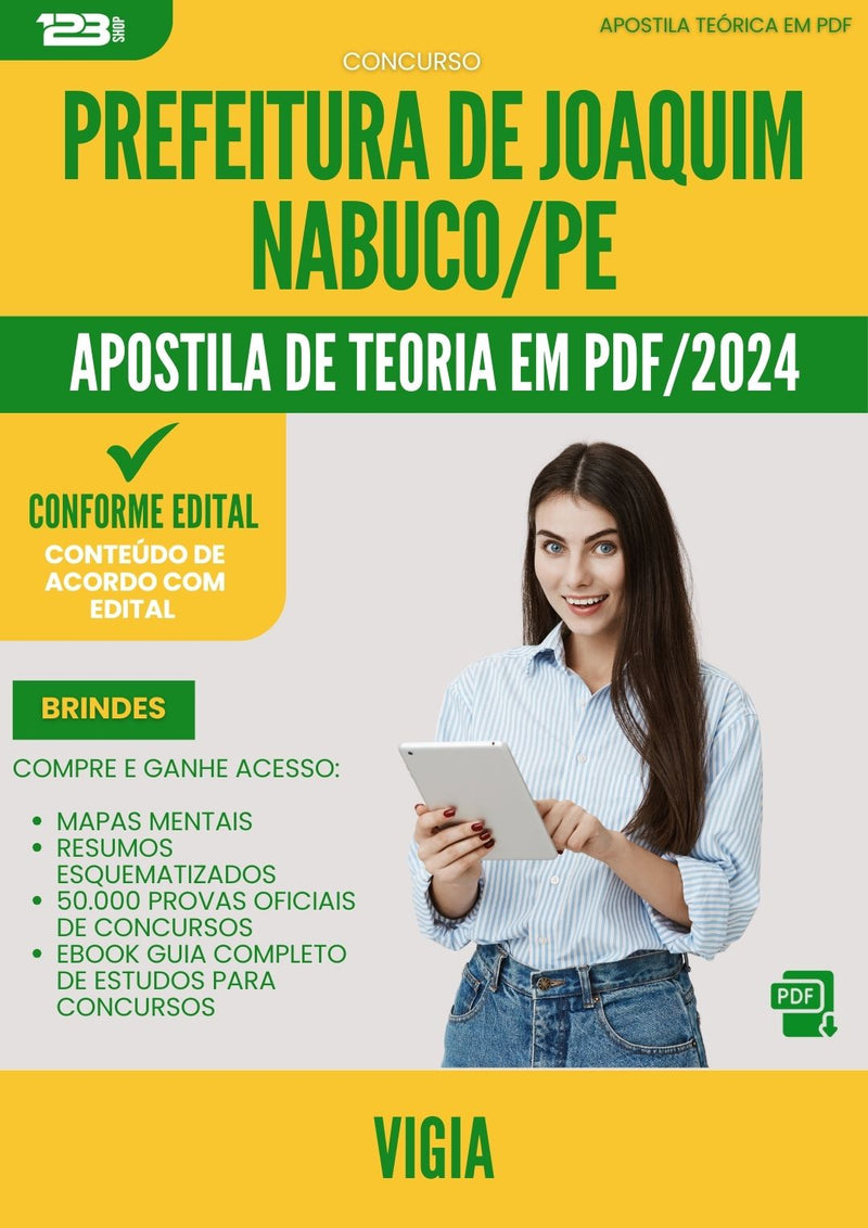 Apostila Teórica para Concurso Vigia da Prefeitura Joaquim Nabuco Pe 2024 - Conteúdo de Acordo com Edital