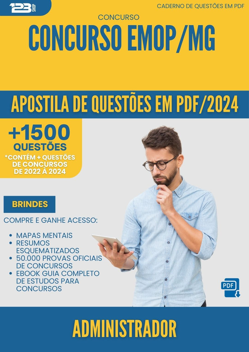 Apostila de Questões para Concurso Administrador Emop Mg 2024 - Mais de 1.500 Questões