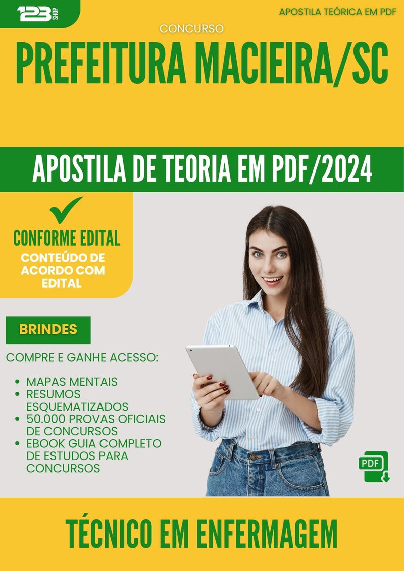 Apostila Teórica para Concurso Tecnico Em Enfermagem da Prefeitura Macieira Sc 2024 - Conteúdo de Acordo com Edital