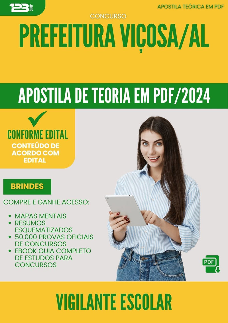 Apostila Teórica para Concurso Vigilante Escolar da Prefeitura Vicosa Al 2024 - Conteúdo de Acordo com Edital