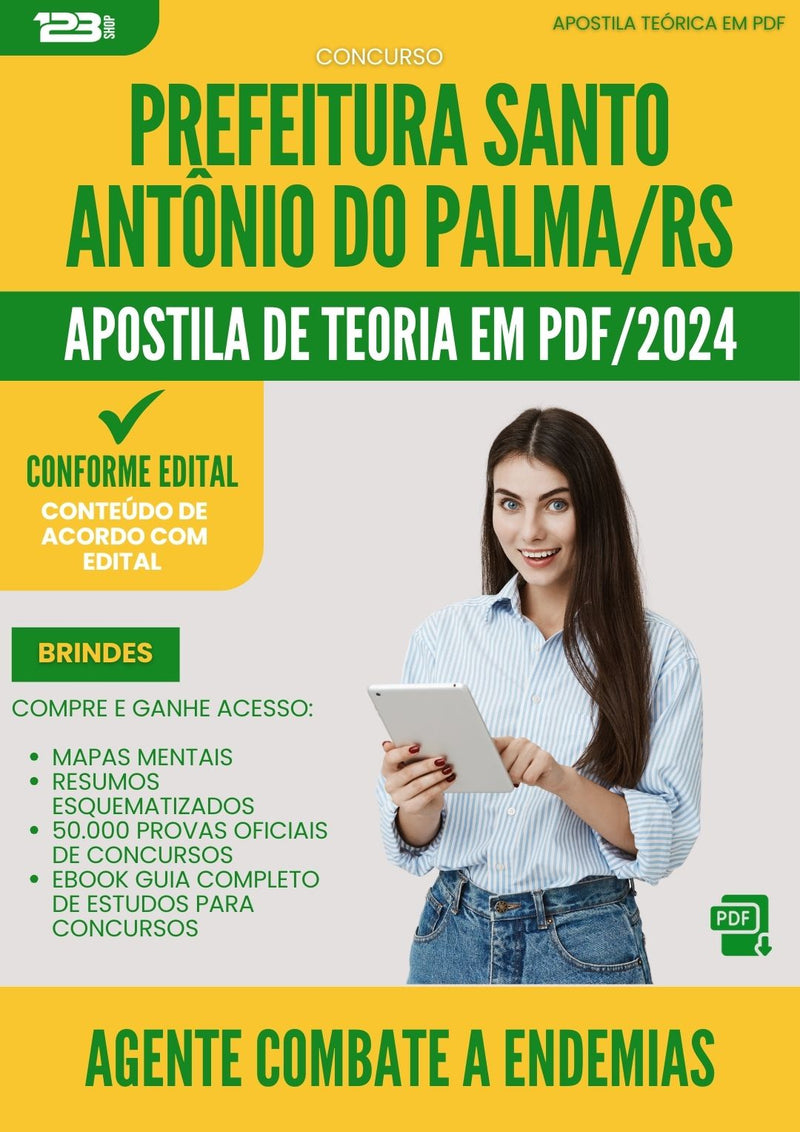 Apostila Teórica para Concurso Agente Combate Endemias Santo Antonio Do da Prefeitura Palma 2024 - Conteúdo de Acordo com Edital