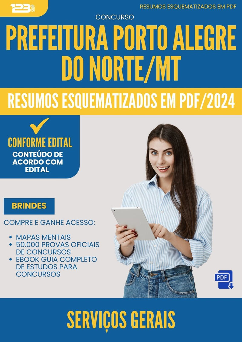 Resumos Esquematizados para Concurso Apostila Servicos Gerais Porto da Prefeitura Alegre Do Norte Mt 2024 - Conteúdo de Acordo com Edital