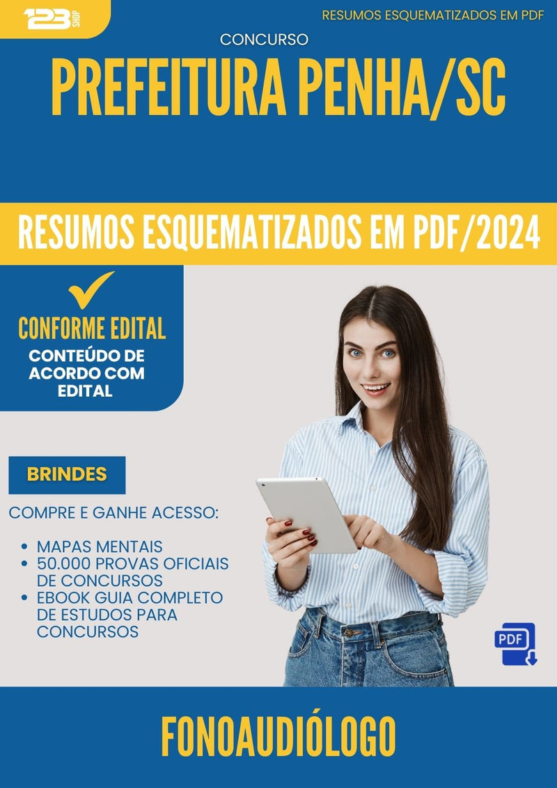 Resumos Esquematizados para Concurso Apostila Fonoaudiologo da Prefeitura Penha Sc 2024 - Conteúdo de Acordo com Edital