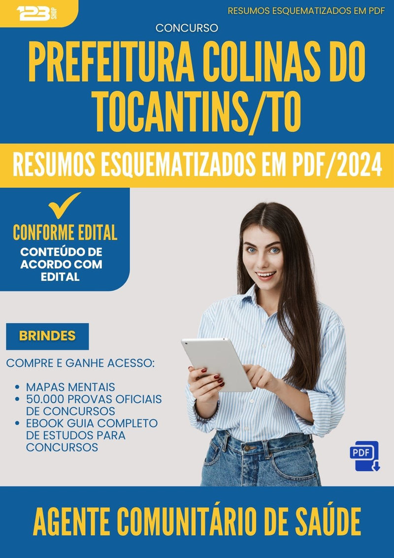 Resumos Esquematizados para Concurso Apostila Agente Comunitario Saude da Prefeitura Colinas Do Tocantins To 2024 - Conteúdo de Acordo com Edital