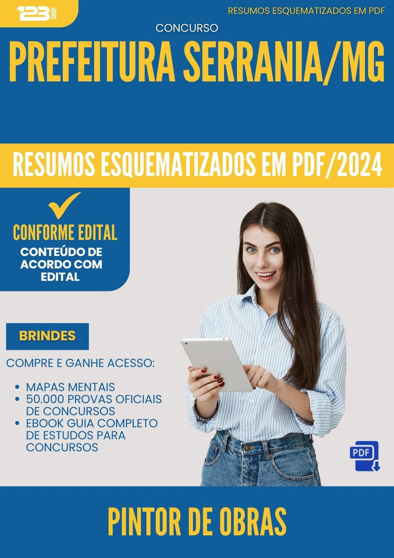 Resumos Esquematizados para Concurso Apostila Pintor De Obras da Prefeitura Serrania Mg 2024 - Conteúdo de Acordo com Edital