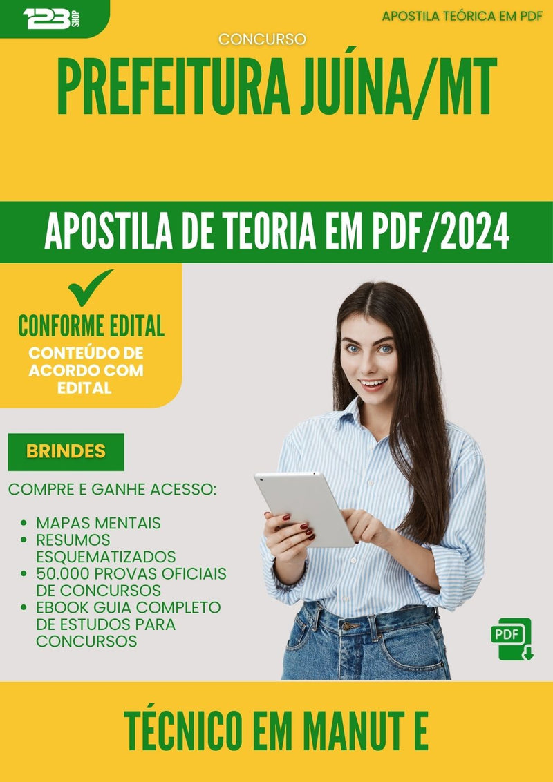 Apostila Teórica para Concurso Tecnico Em Manutencao Infraestrutura da Prefeitura Juina Mt 2024 - Conteúdo de Acordo com Edital