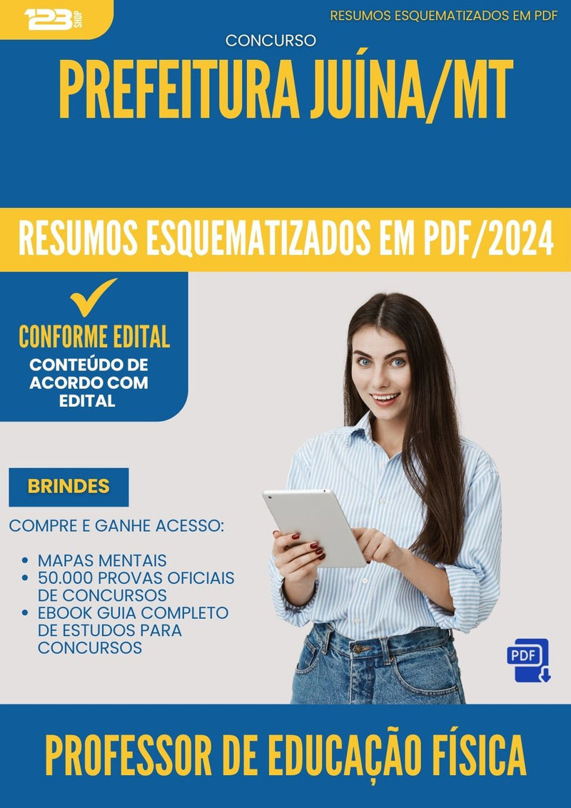 Resumos Esquematizados para Concurso Apostila Professor De Educacao Fisica da Prefeitura Juina Mt 2024 - Conteúdo de Acordo com Edital