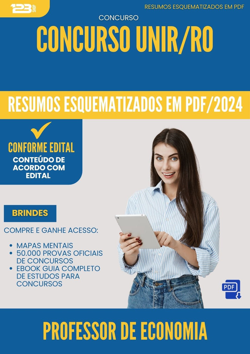 Resumos Esquematizados para Concurso Apostila Professor De Economia Unir Ro 2024 - Conteúdo de Acordo com Edital