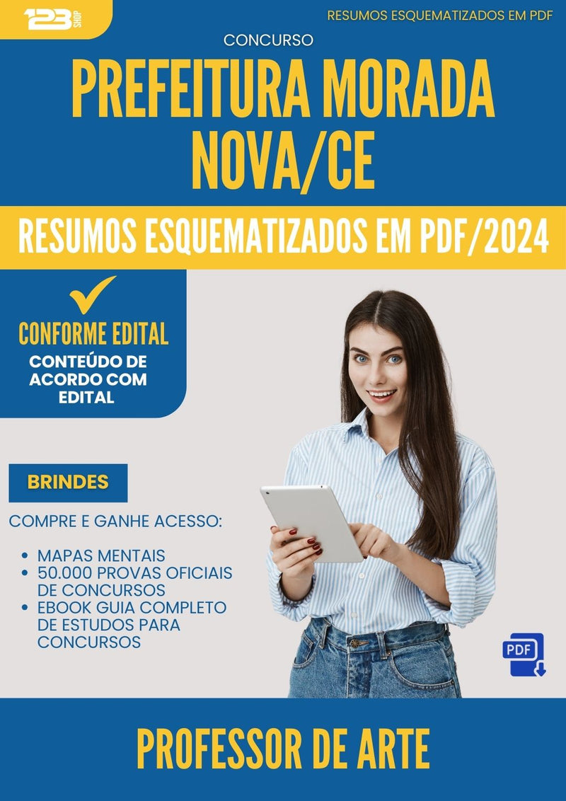 Resumos Esquematizados para Concurso Apostila Professor De Arte da Prefeitura Morada Nova Ce 2024 - Conteúdo de Acordo com Edital