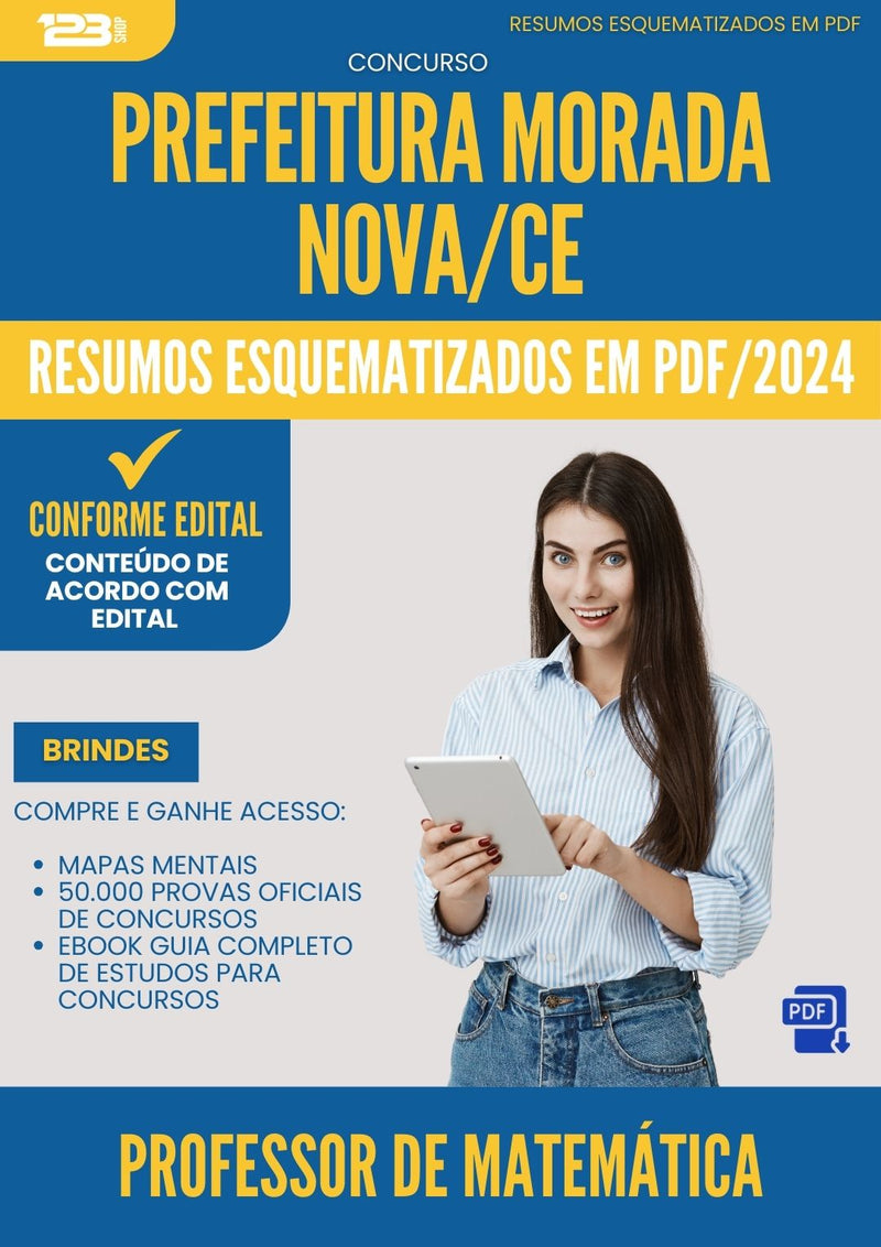 Resumos Esquematizados para Concurso Apostila Professor De Matematica da Prefeitura Morada Nova Ce 2024 - Conteúdo de Acordo com Edital