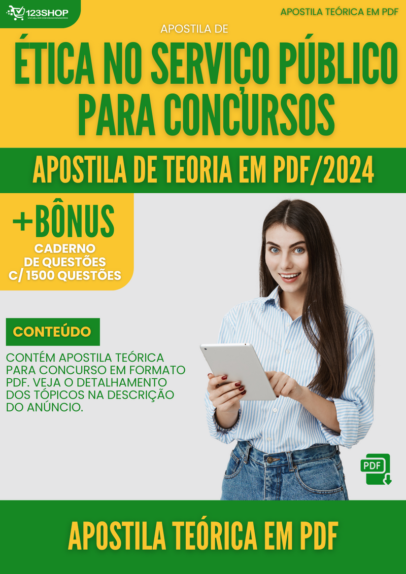 Apostila de Ética no Serviço Público para Concursos 2024 - Teórica | loja123shop