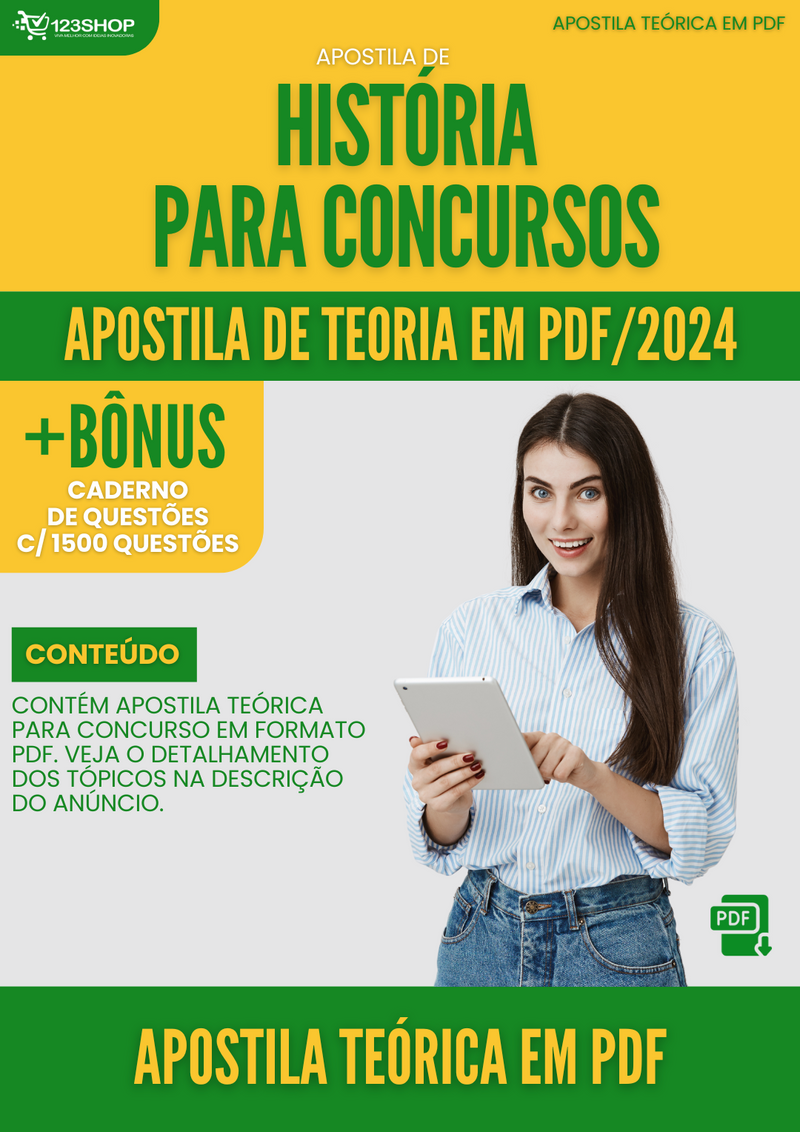 Apostila de História para Concursos 2024 - Teórica | loja123shop