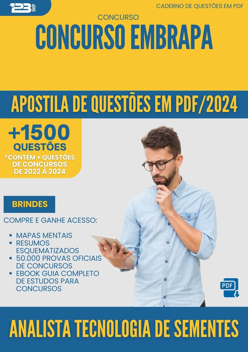 Apostila de Questões para Concurso Analista Tecnologia De Sementes Embrapa 2025 - Mais de 1.500 Questões
