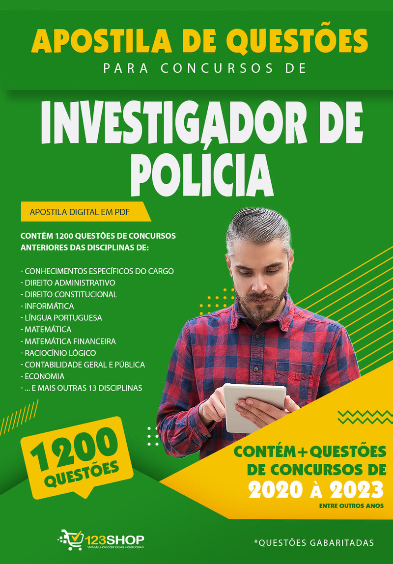 Simulado para Concursos de Investigador de Polícia - Mais de 1.200 Questões Gabaritadas