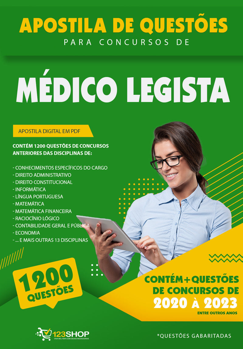 Simulado para Concursos de Médico Legista - Mais de 1.200 Questões Gabaritadas