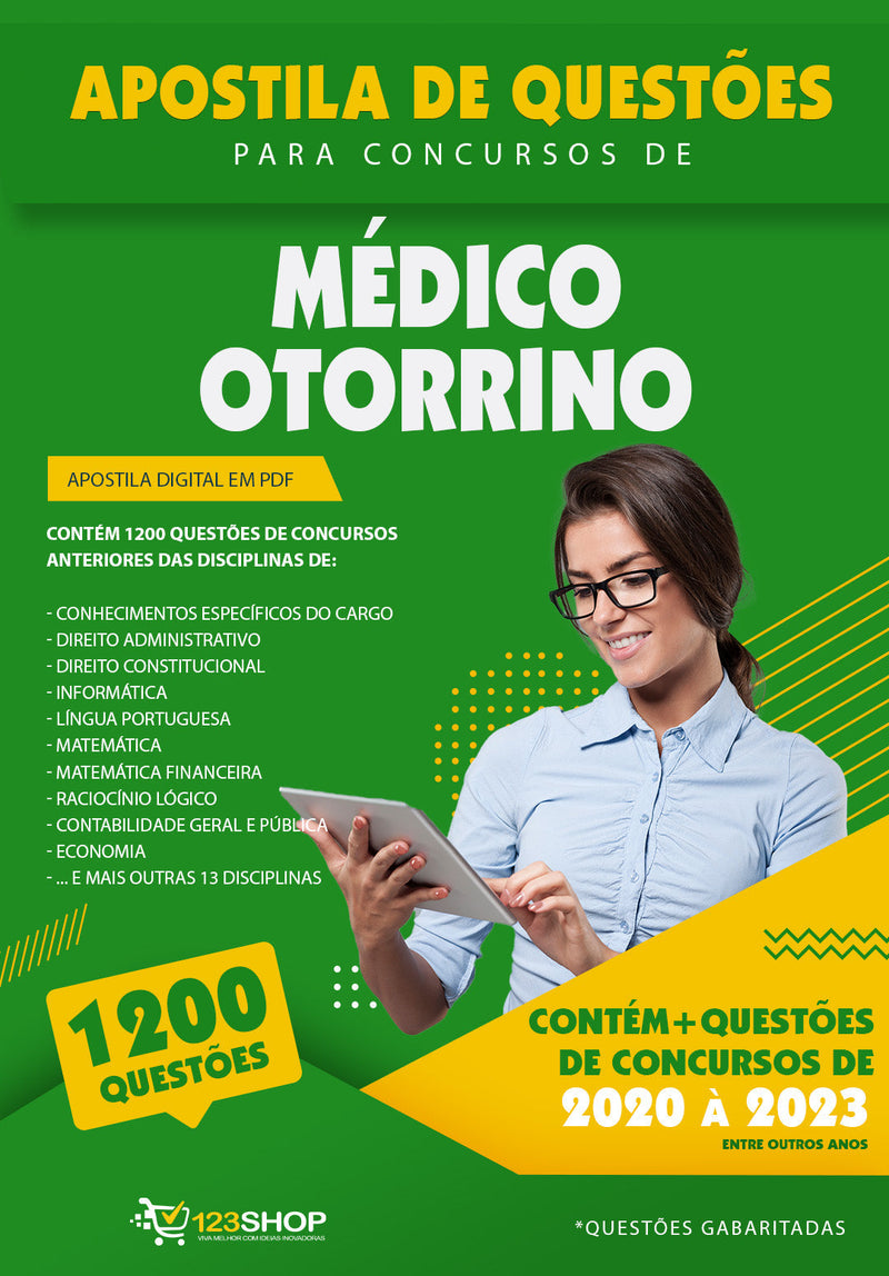 Simulado para Concursos de Médico Otorrinolaringologista - Mais de 1.200 Questões Gabaritadas