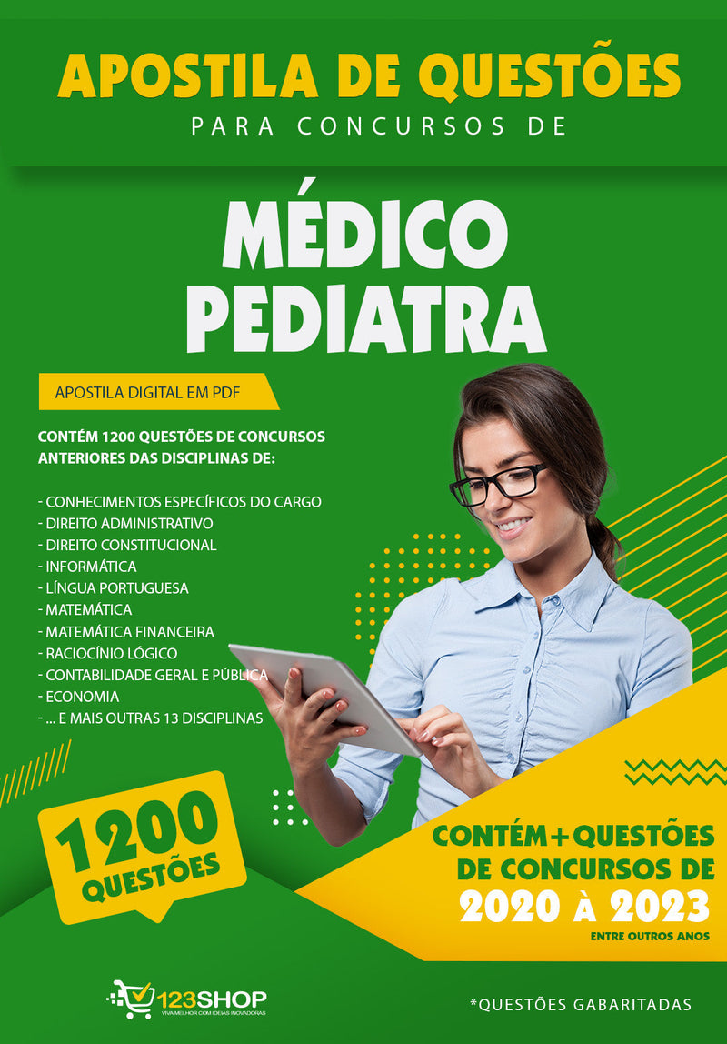 Simulado para Concursos de Médico Pediatra - Mais de 1.200 Questões Gabaritadas